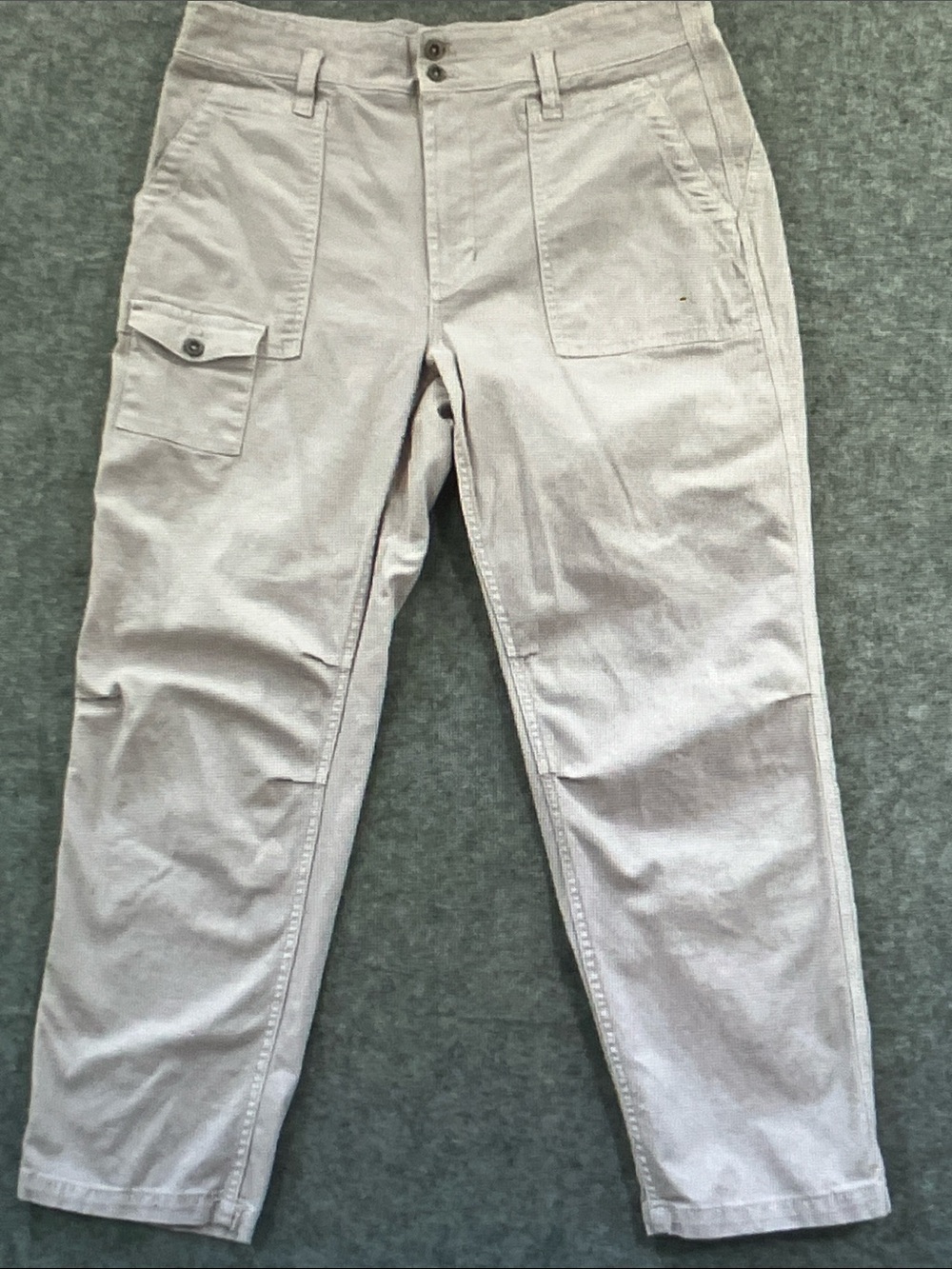 Anthropologie Cropped Utility Pants in Light Gray